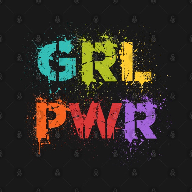 GRL PWR design in a variety of different colors by All About Nerds