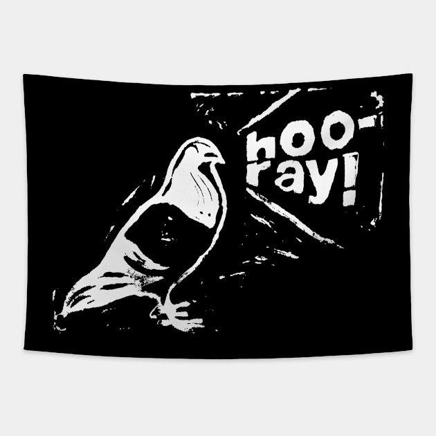 Hooray Pigeon Tapestry by BigBridgeStudios