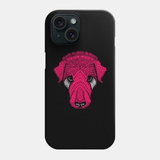 Vintage dog head - magenta Phone Case