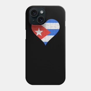 Cuban Jigsaw Puzzle Heart Design - Gift for Cuban With Cuba Roots Phone Case