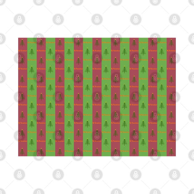 Old World Christmas Tree Pattern Evergreen and Cranberry by ButterflyInTheAttic