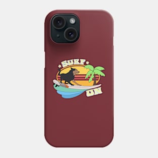 Retro Sunset Surfing Dog Phone Case