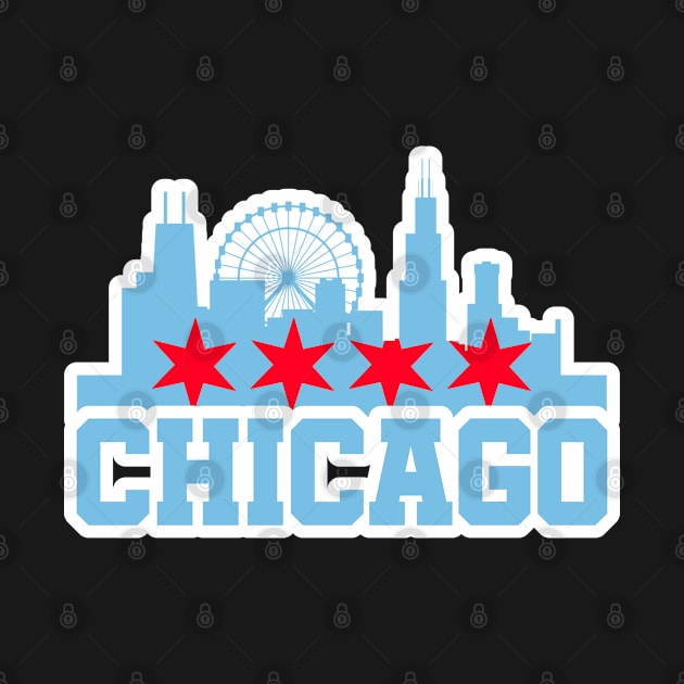 Chicago Skyline Flag Colors by AR DESIGN