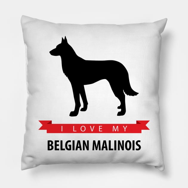 I Love My Belgian Malinois Pillow by millersye
