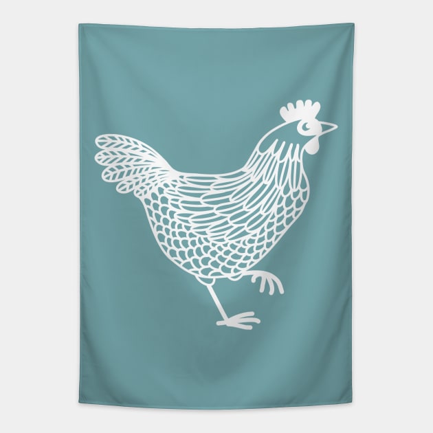 White Hen Tapestry by NicSquirrell