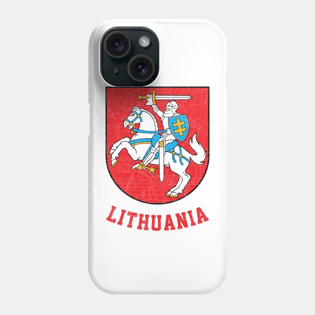 Lithuania - Vintage Distressed Style Crest Design Phone Case by DankFutura