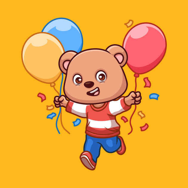 Birthday Bear Cute Cartoon by GumregaStd