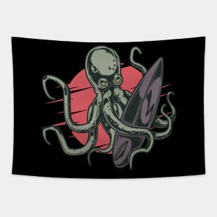 Retro japanese octopus Tapestry