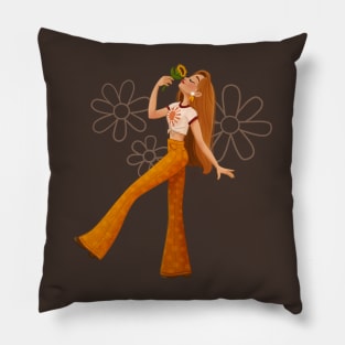 70s Decade Girl Pillow