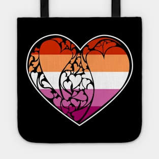 Lesbian Pride Flag LGBT+ Heart Tote