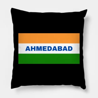 Ahmedabad City in Indian Flag Pillow