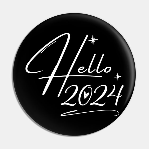 Handcrafted Greetings: Hello 2024 Pin by DaShirtXpert