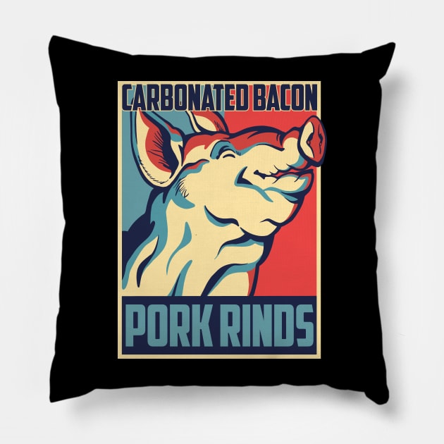 Carbonated Bacon - Funny Pork Rinds Graphic Pillow by Graphic Duster