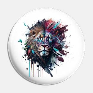 Lion Splash Art: Vibrant Fantasy Portrait #5 Pin