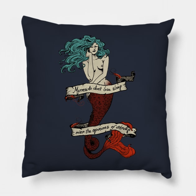 Mermaids and Shrimp Pillow by SophieJewel