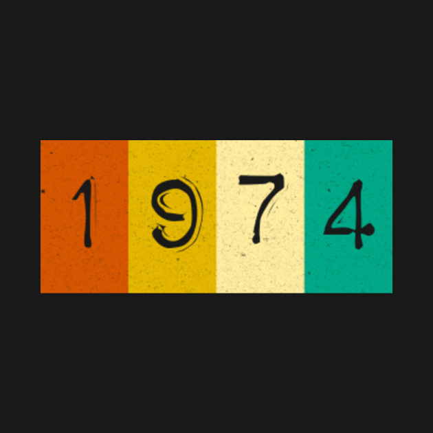 Vintage born in 1974 birth year gift 1974 TShirt TeePublic