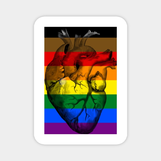 BLM Gay Pride Anatomic Heart Magnet by incloudines