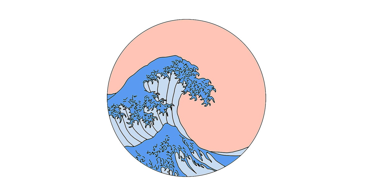 girly aesthetic wave sticker teepublic