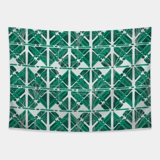 Abstract Tropical Tiles in Green Tapestry