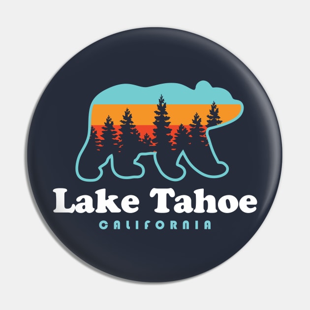 Lake Tahoe California Bear Retro Vintage Pin by PodDesignShop