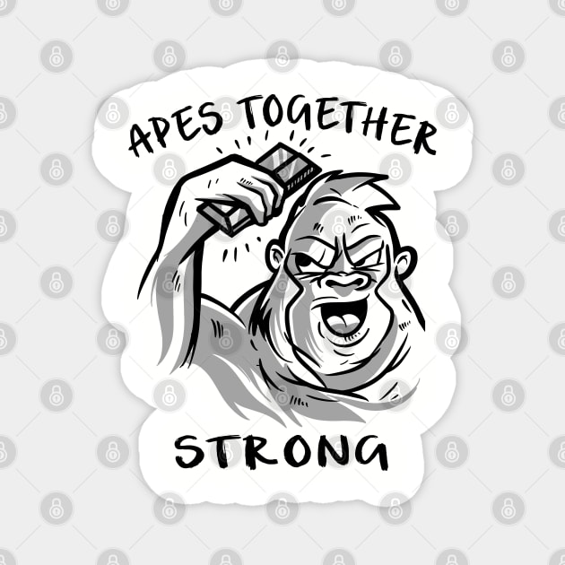 Apes Together Strong Gme Amc Ape Gorilla To the moon Magnet by JayD World