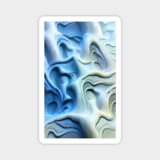 Blueish liquid shapes Magnet by Gaspar Avila