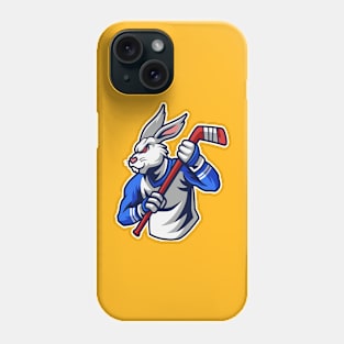 Rabbit Hockey Player Mascot & Sport pattern Phone Case