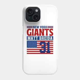 New York Giants Breida 31 American Flag Football Phone Case