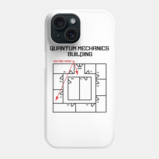 Black Quantum Mechanics Building Phone Case by Barthol Graphics