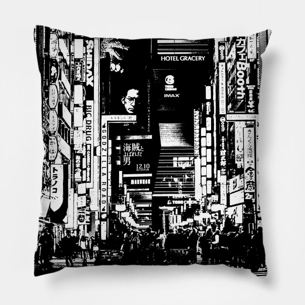 Shinjuku Tokyo Pillow by Neon Bang Bang