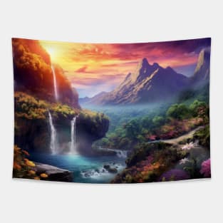 Landscape Magical Dimension Fantastic Planet Surrealist Tapestry