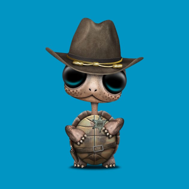 Cute Baby Turtle Sheriff by jeffbartels