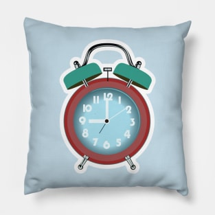 Table Alarm Clock Sticker vector illustration. Home interior object icon concept. Alarm clock for wake-up on time concept. Timmer alarm clock sticker design logo icon. Pillow