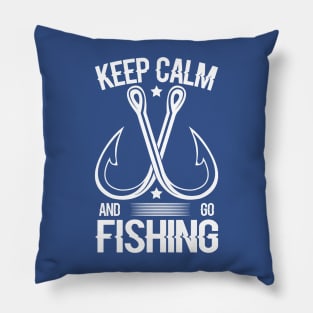 keep calm go fishing 2 Pillow