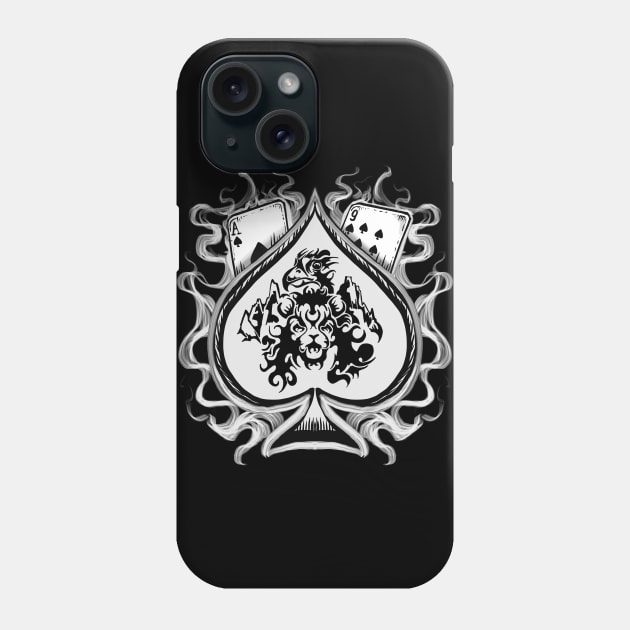 Ace of spades white Phone Case by Shawnsonart