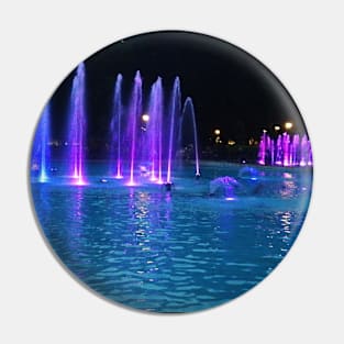 Blue Water Night Fountain Photo Pin