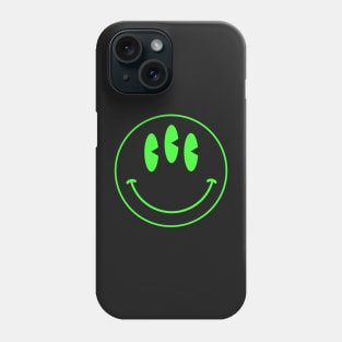 Trippy 90s acid house three eyed green smiley face Phone Case