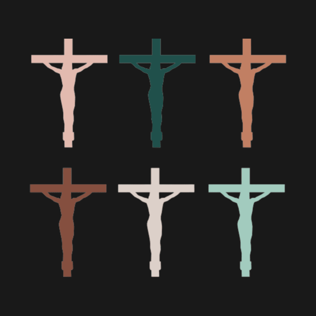 Terracotta Pallet Crucifix Sticker Set by opptop