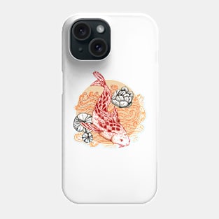 Koi Fish and lotus flowers Phone Case