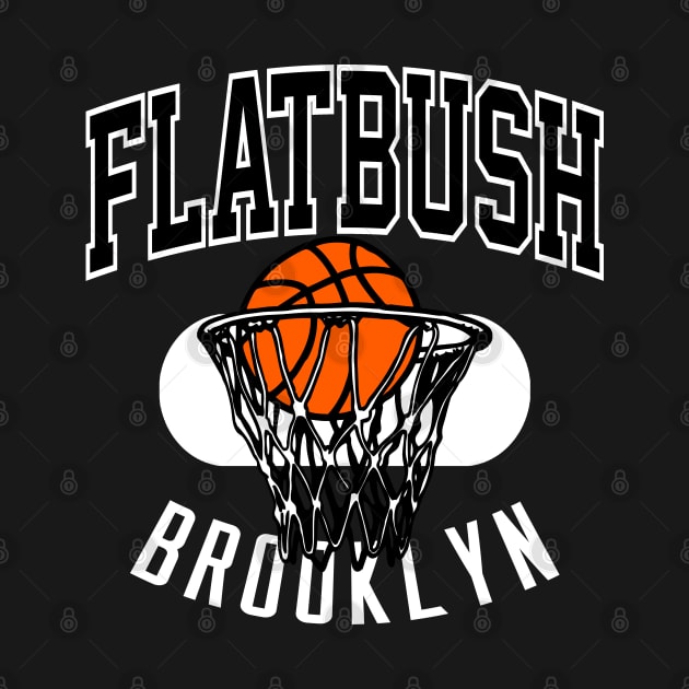 Flatbush Brooklyn Retro Basketball by funandgames