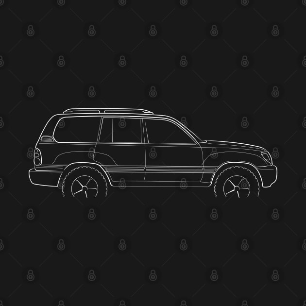 1998 Toyota Land Cruiser J100 - profile stencil, white by mal_photography