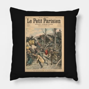 Train collision Choisy-le-Roi Paris 1900 Pillow