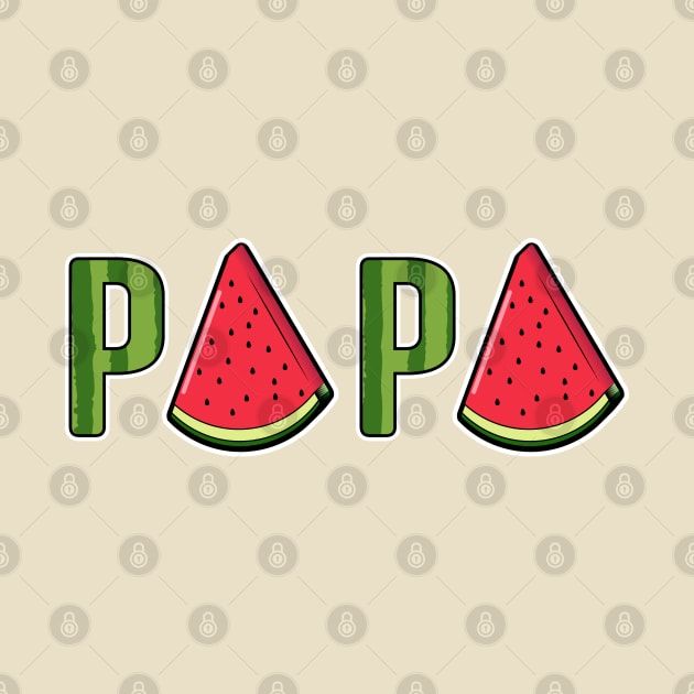 Papa Watermelon Summer Fruit Watermelon Slice Fathers Day by OrangeMonkeyArt