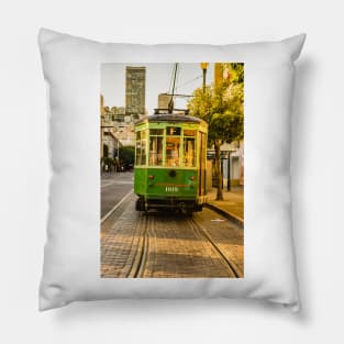 Green Cable Car Pillow