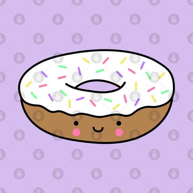 Kawaii Donut with Rainbow Sprinkles (Vanilla) by designminds1