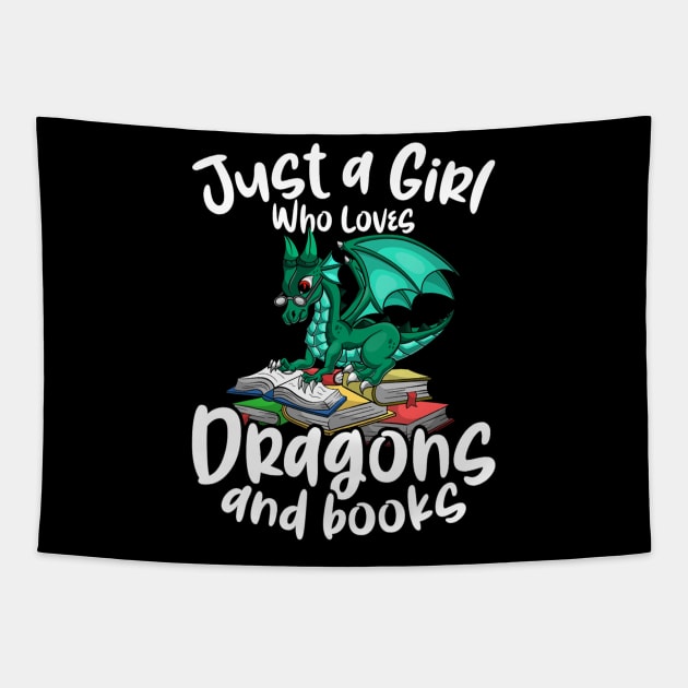 Just A Girl Who Loves Dragons And Books Reading Dragon Tapestry by tabbythesing960