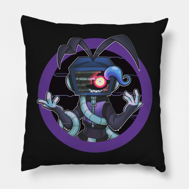 TV Head Nero Pillow by NeroStreet