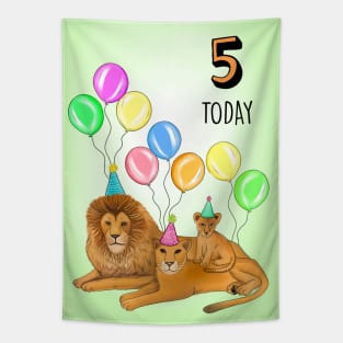 LION FAMILY 5TH BIRTHDAY Tapestry