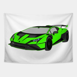 Lamborghini Huracan STO Selfmade car Green/Black Tapestry