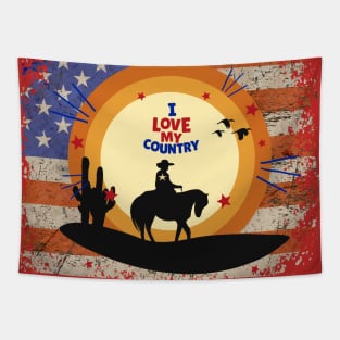 4th Of July Love my country Tapestry